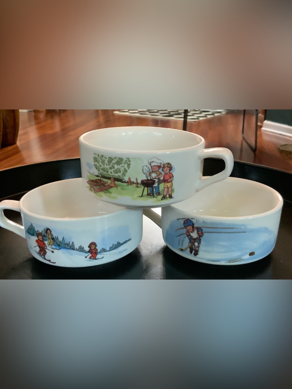 Set of 3 Campbell Soup kids White Ceramic Soup Bowl